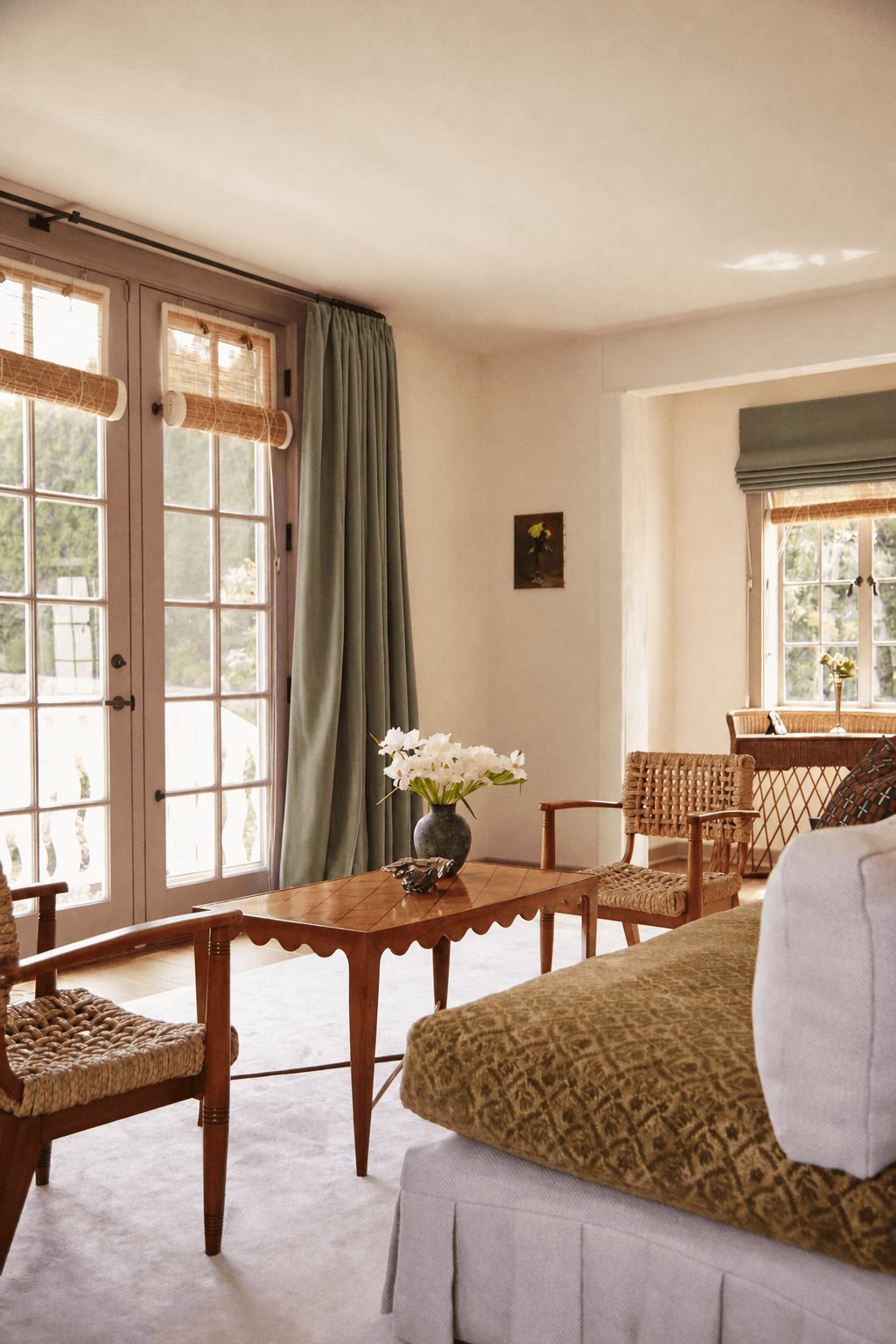 San Ysidro, a Valley project — window fabric digitally changed to Artichoke Cotton Velvet