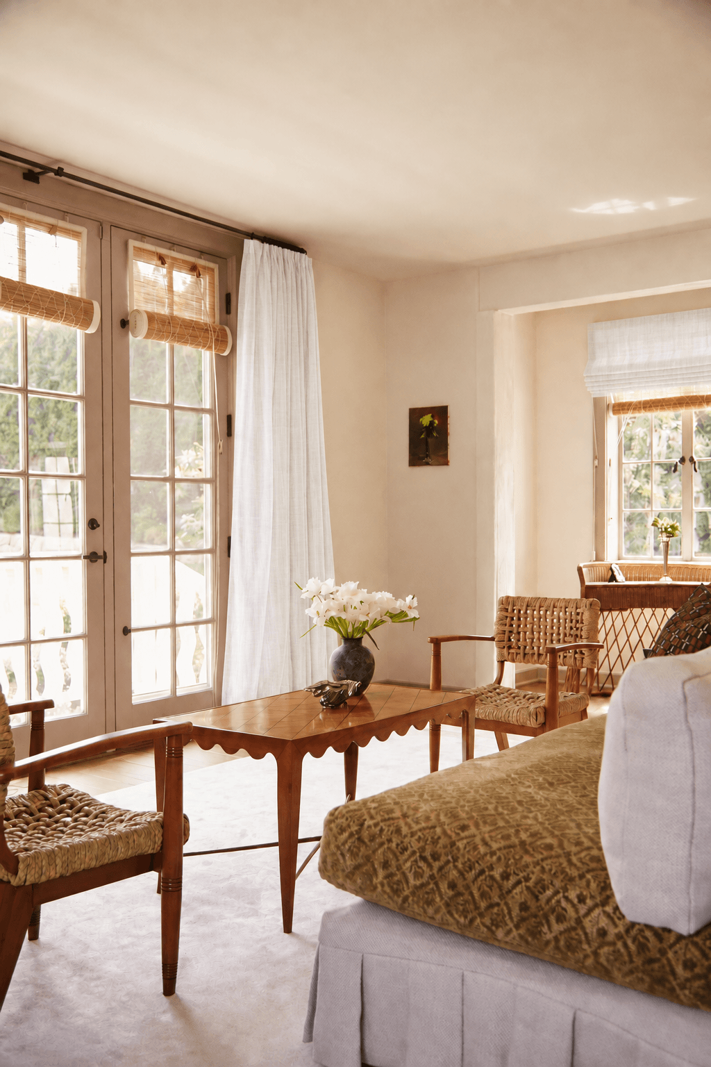 San Ysidro, a Valley project — drapery fabric digitally visualized in White Sheer Linen