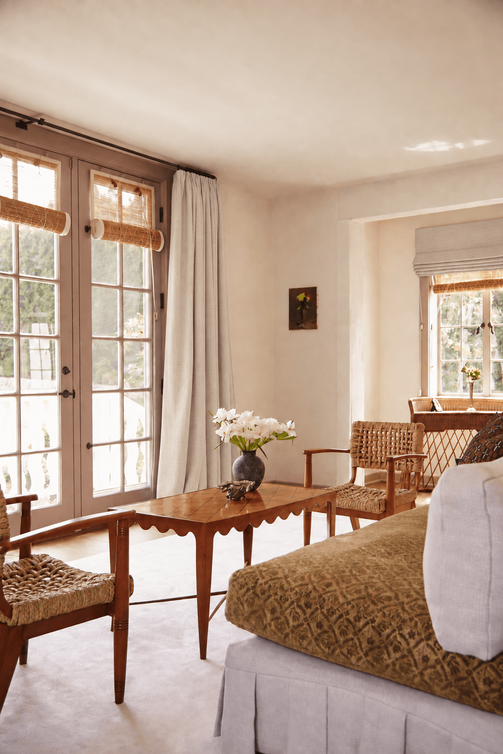 San Ysidro, a Valley project — drapery fabric digitally visualized in Desized Solid Linen