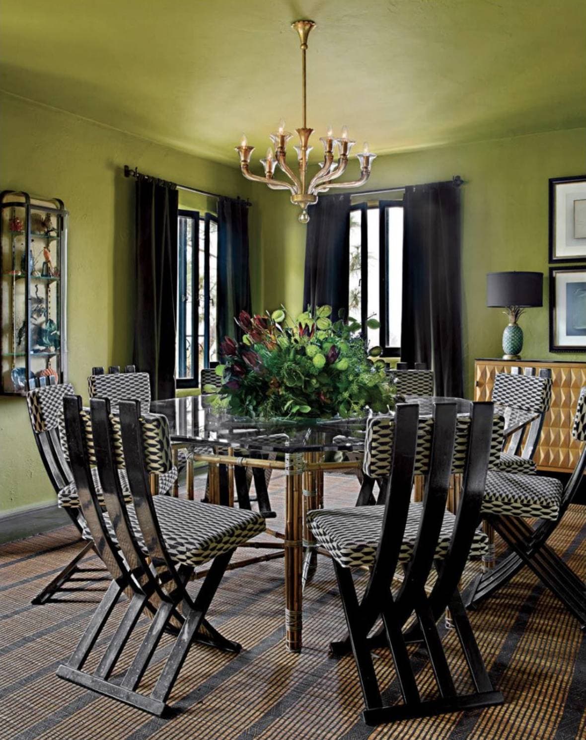 Scott Formby Luxe Checkered Dining Chairs
