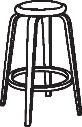 White oak upholstered kitchen stool